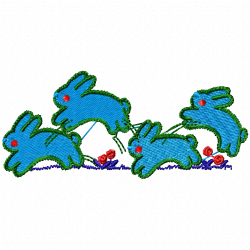 Rabbits Embroidery Design 12